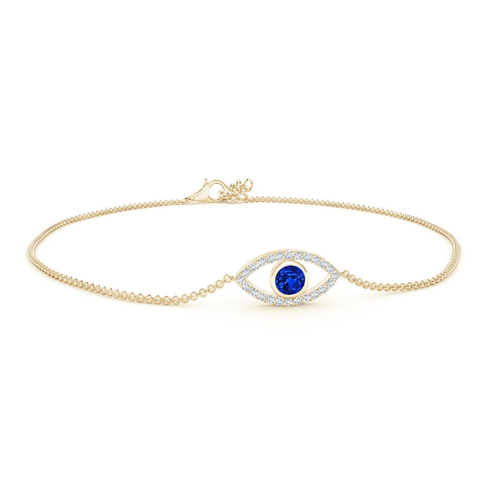 Bezel-Set Sapphire and Diamond Evil Eye Bracelet