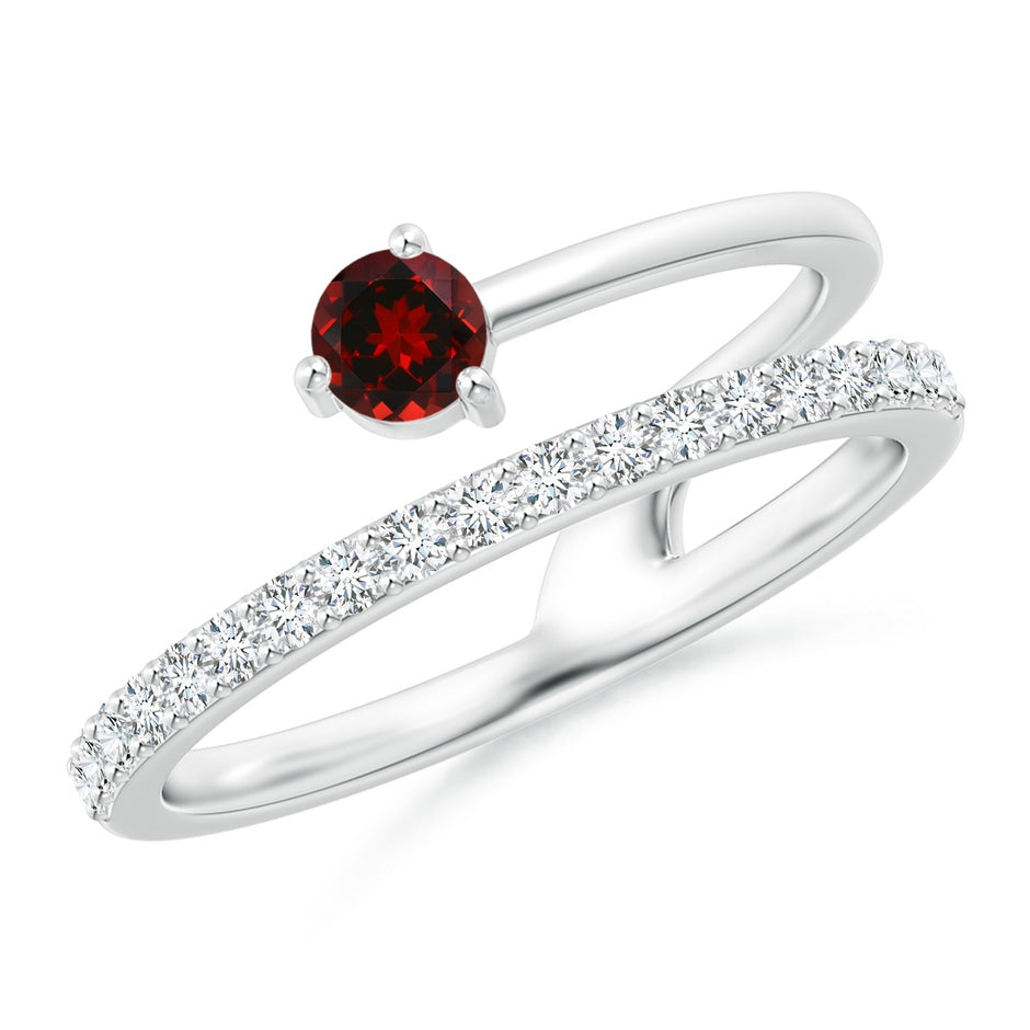Garnet Capricorn Double Shank Ring with Diamonds