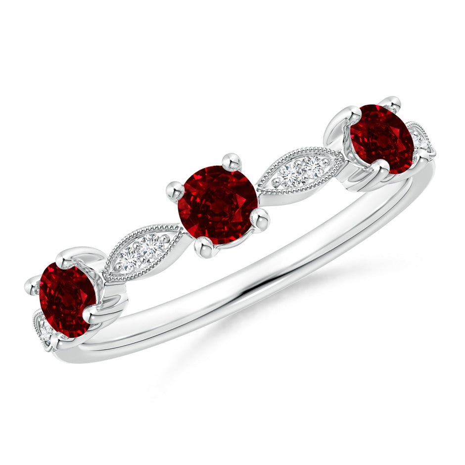 Ruby & Diamond Marquise and Dot Ring