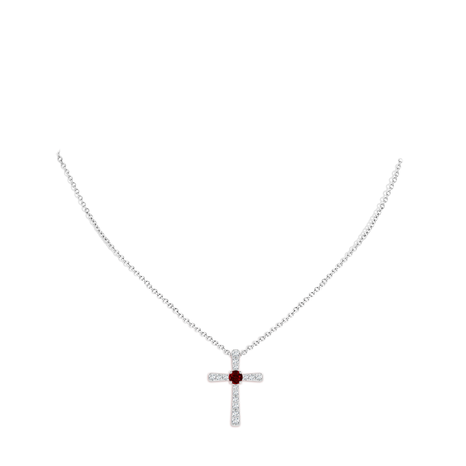 Ruby and Diamond Cross Pendant