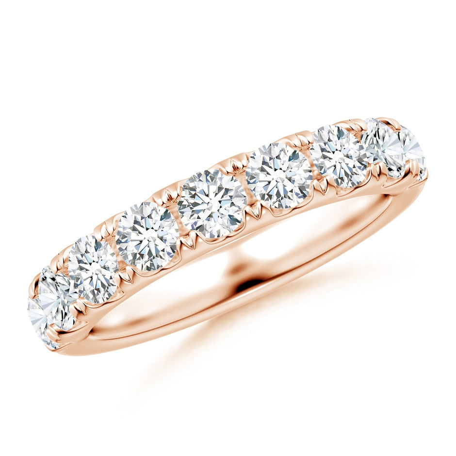 Classic Split Prong Diamond Half Eternity Wedding Ring