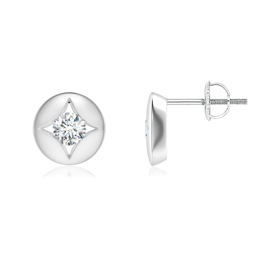 Channel-Set Diamond Solitaire Round Stud Earrings