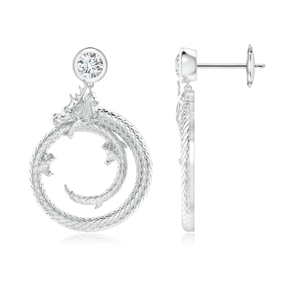 Natori x Angara Small Dragon Ear Danglers With Diamond