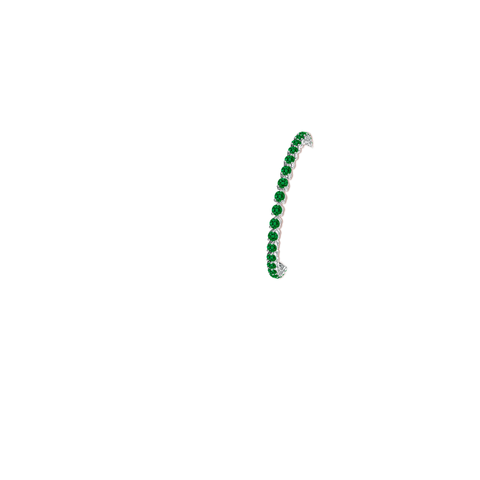 Prong-Set Round Lab-Grown Emerald Link Tennis Bracelet
