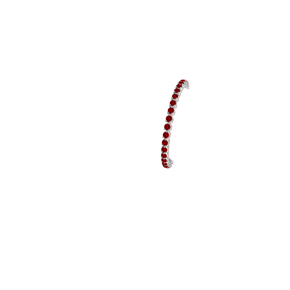 Prong-Set Round Lab-Grown Ruby Link Tennis Bracelet