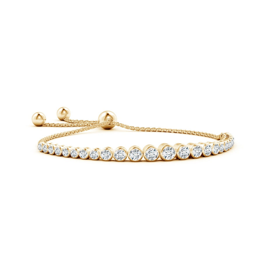 Lab-Grown Graduated Bezel-Set Diamond Bolo Bracelet