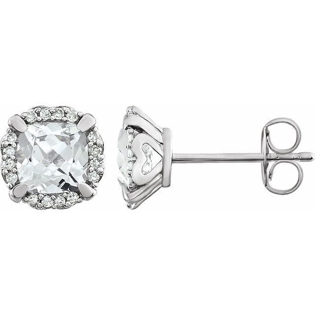 1.10Ct Lab-grown and Natural Diamond Earrings in 14K White Gold