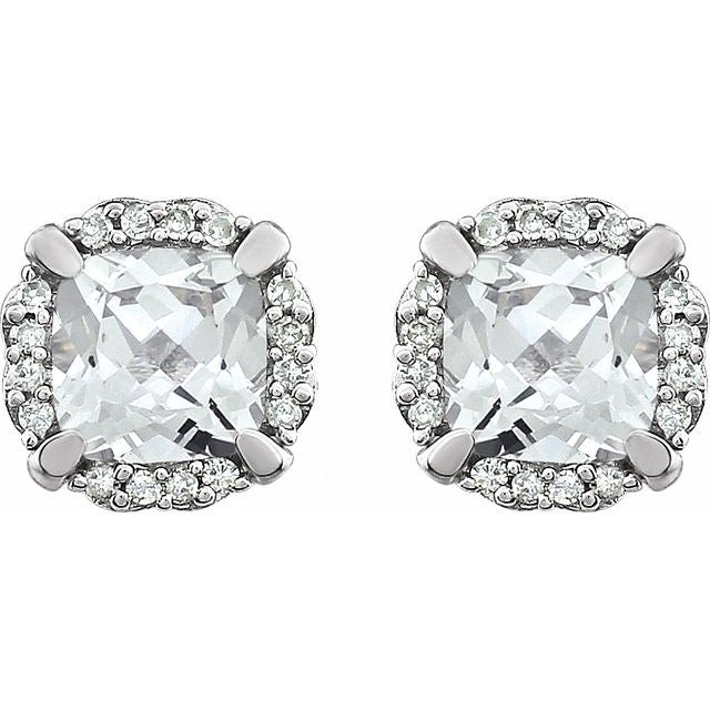 1.10Ct Lab-grown and Natural Diamond Earrings in 14K White Gold
