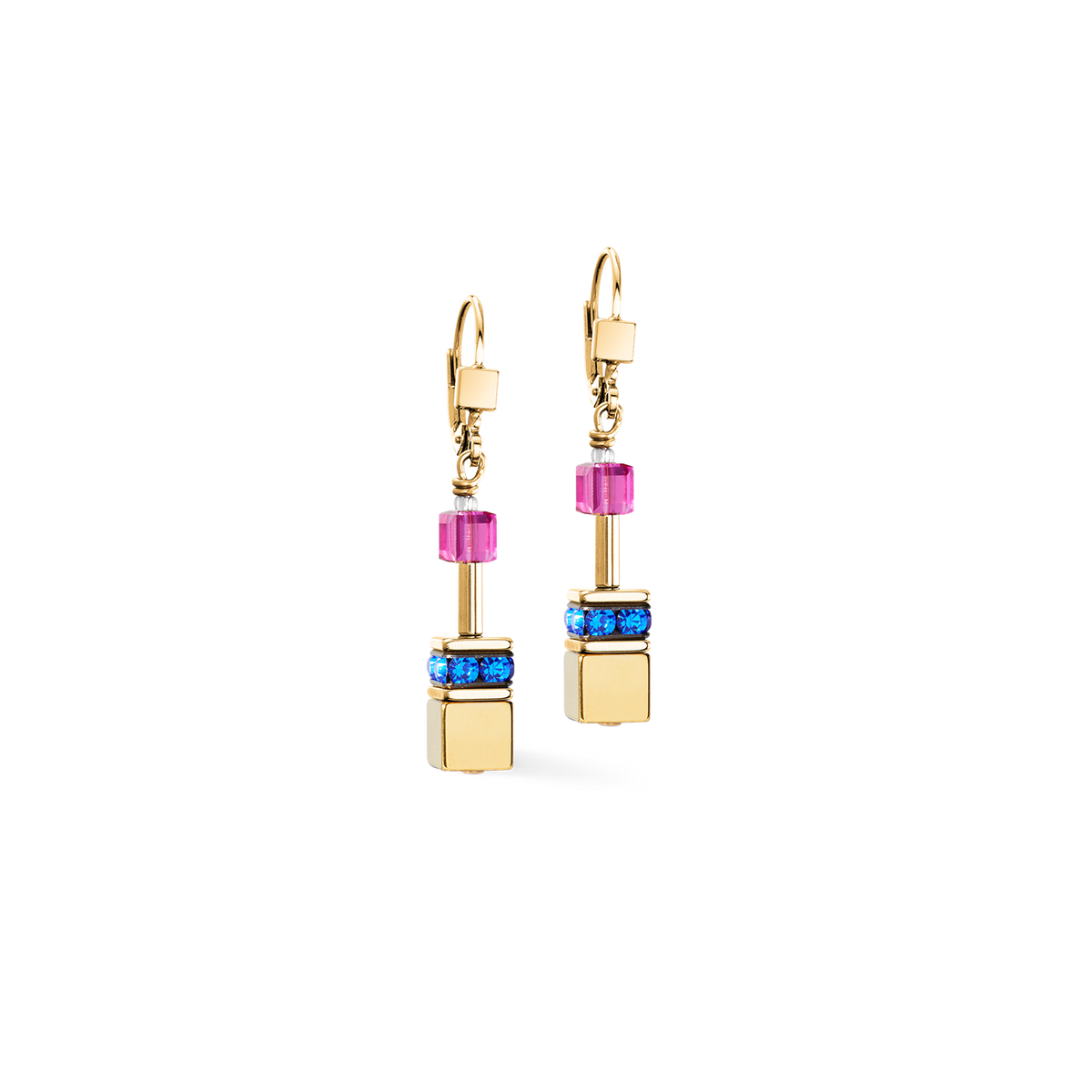 GeoCUBE® Iconic Metallic earrings Rainbow gold