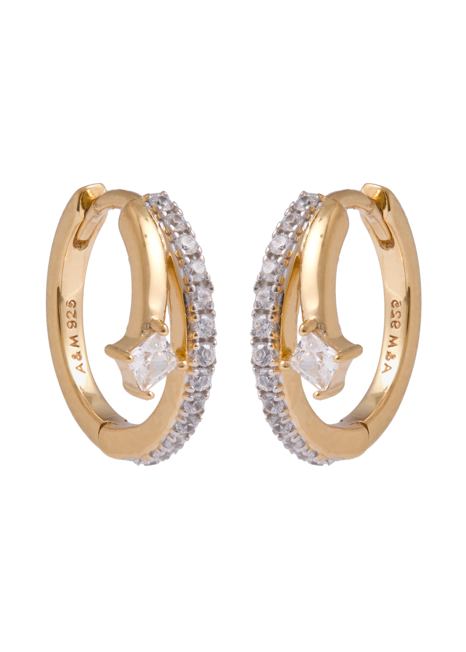 Crystal Illusion 18kt gold-plated hoop earrings