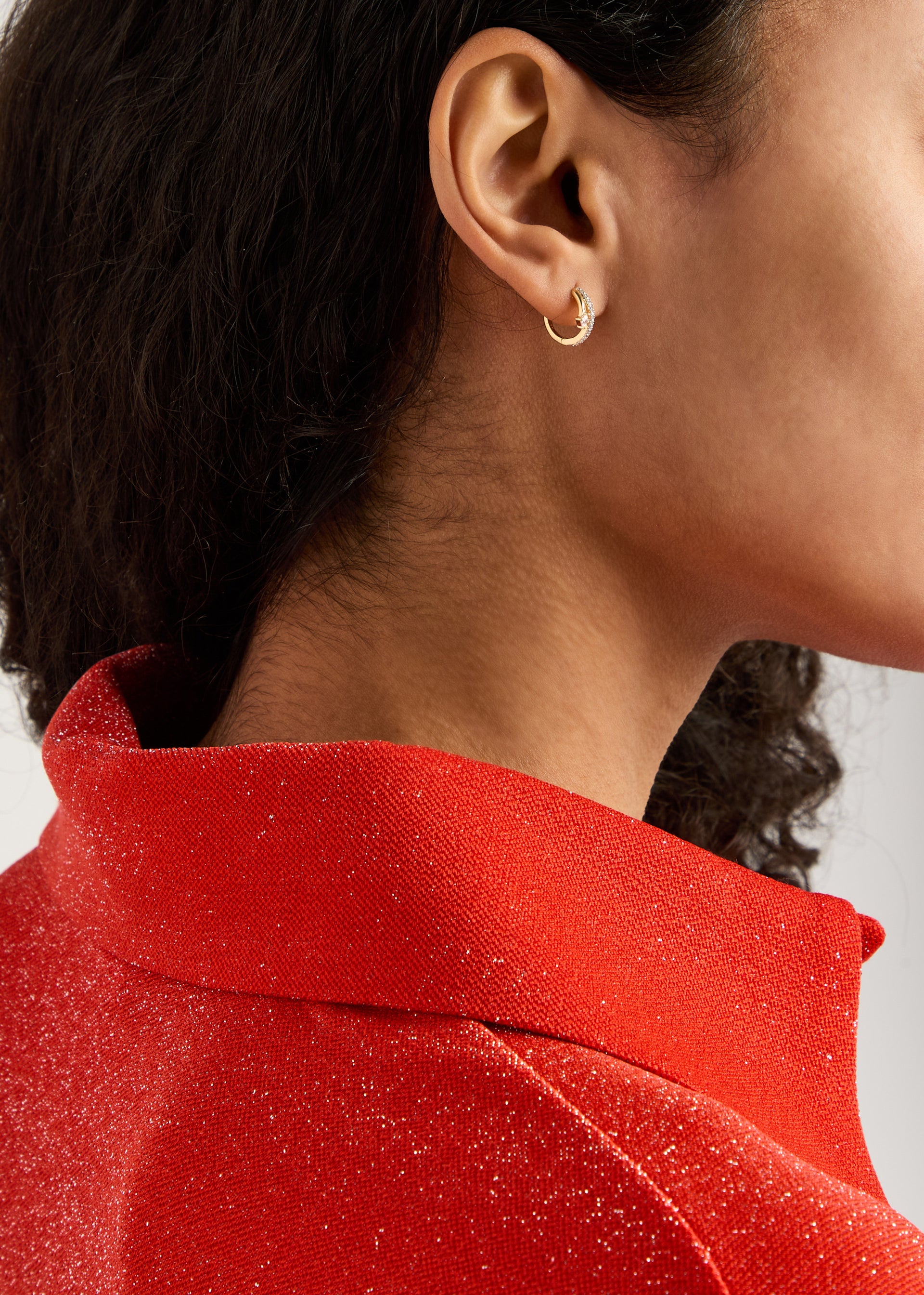 Crystal Illusion 18kt gold-plated hoop earrings