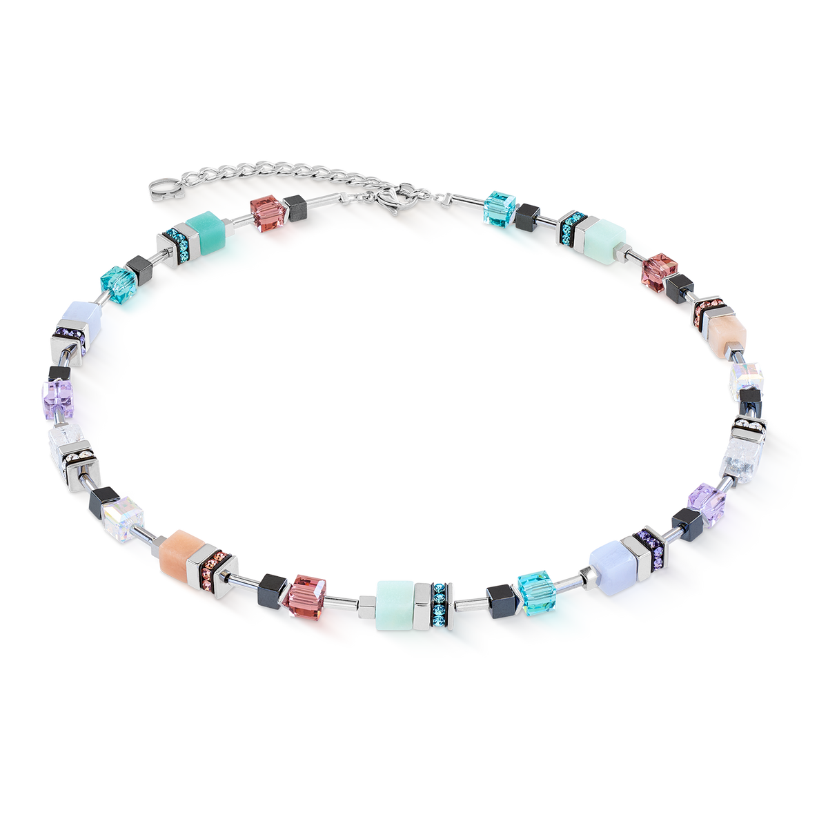 GeoCUBE® Precious Motion necklace Sorbet silver