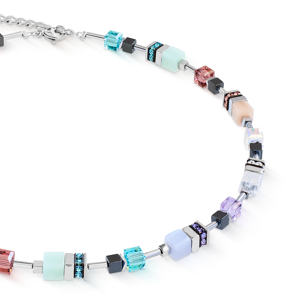 GeoCUBE® Precious Motion necklace Sorbet silver