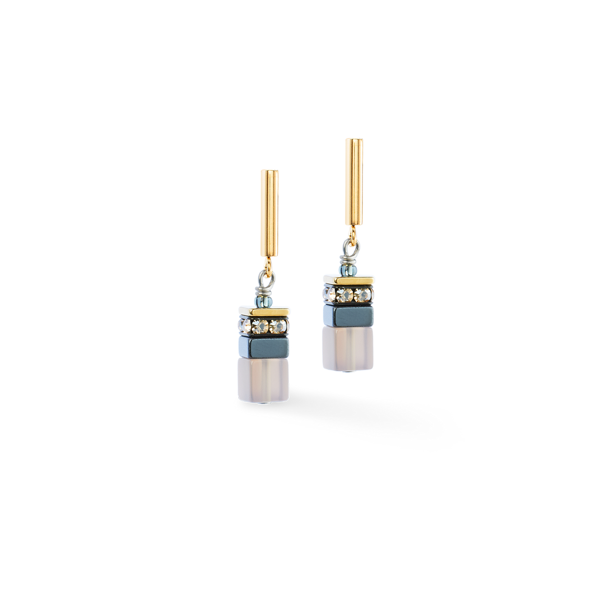 GeoCUBE® Precious Motion earrings Stone Whisper gold