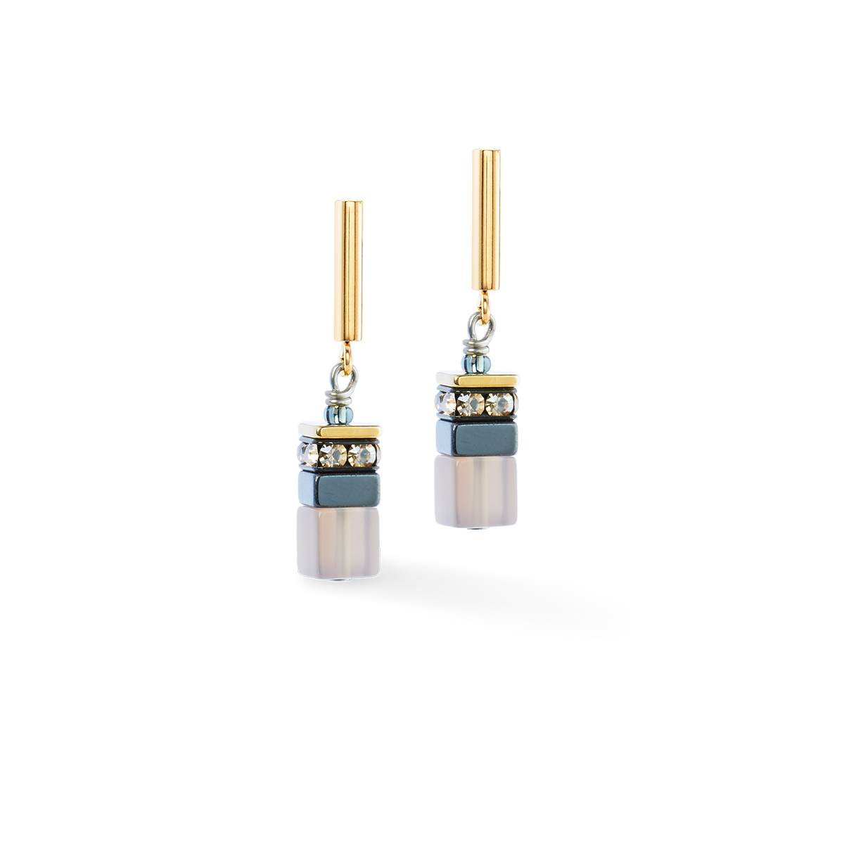 GeoCUBE® Precious Motion earrings Stone Whisper gold