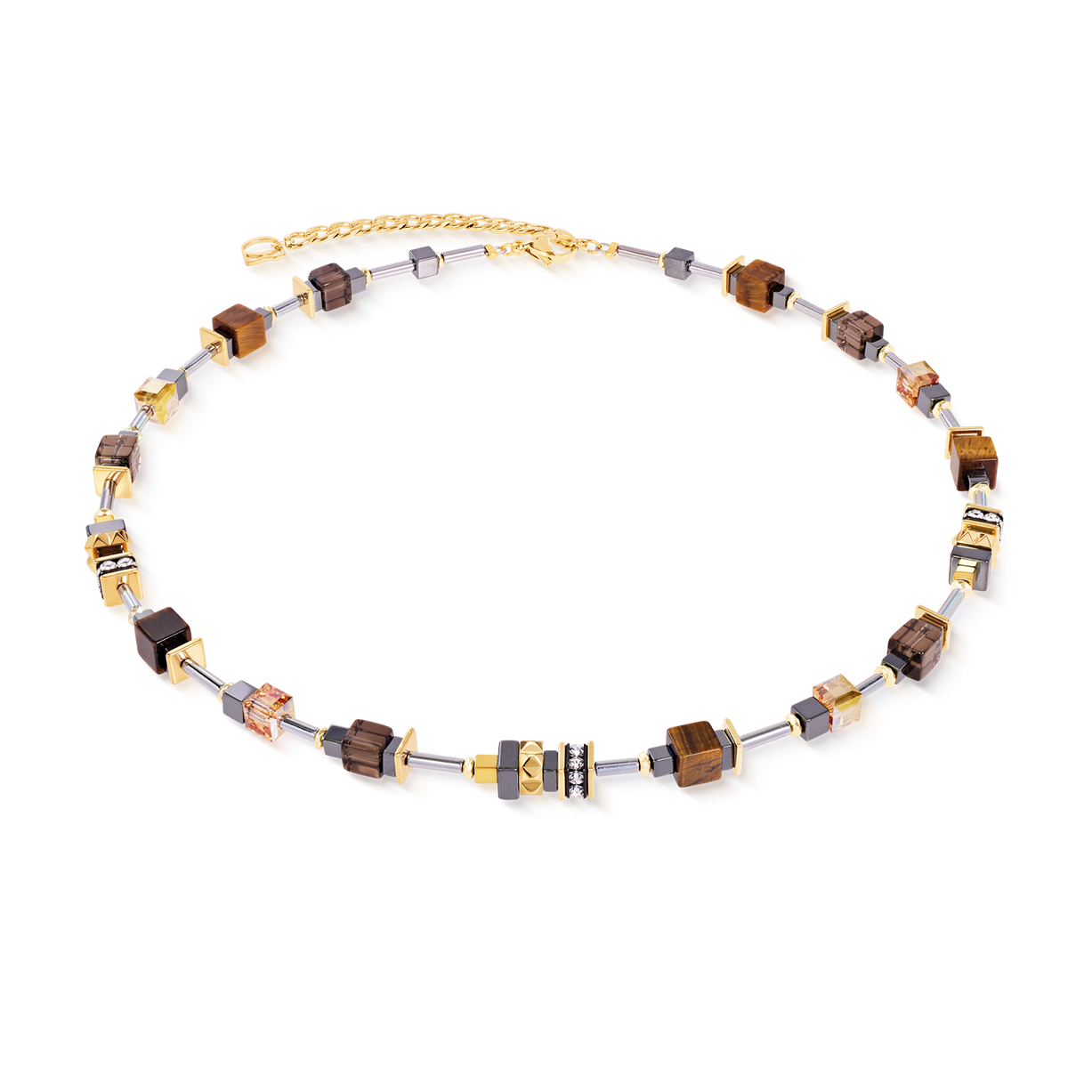 Cube Duet Necklace Earth Gold