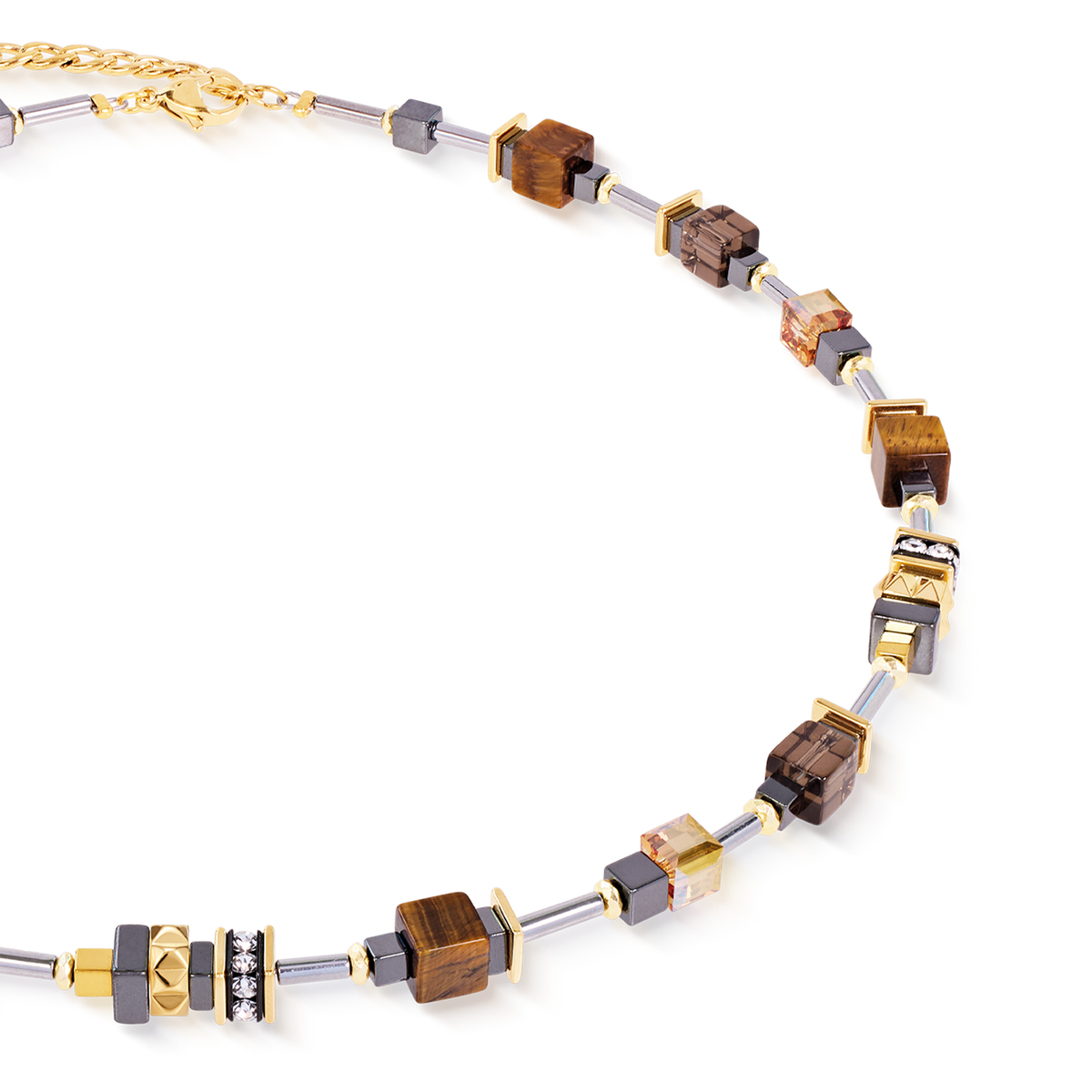 Cube Duet Necklace Earth Gold