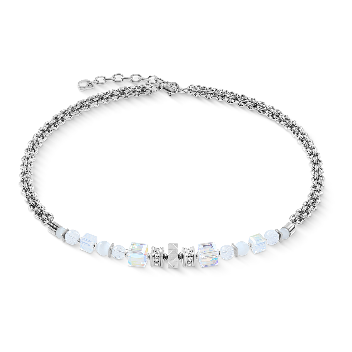 Necklace Cube Nexus silver-white