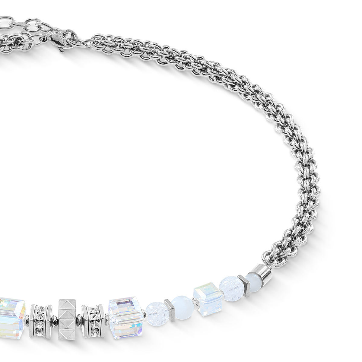 Necklace Cube Nexus silver-white