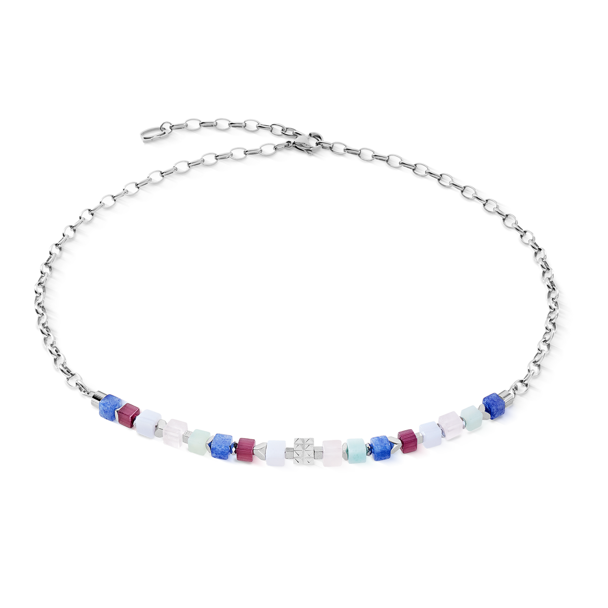 Necklace Cube Mosaic Lumina silver