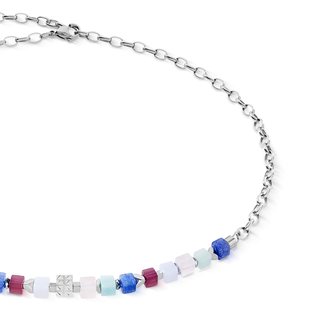 Necklace Cube Mosaic Lumina silver