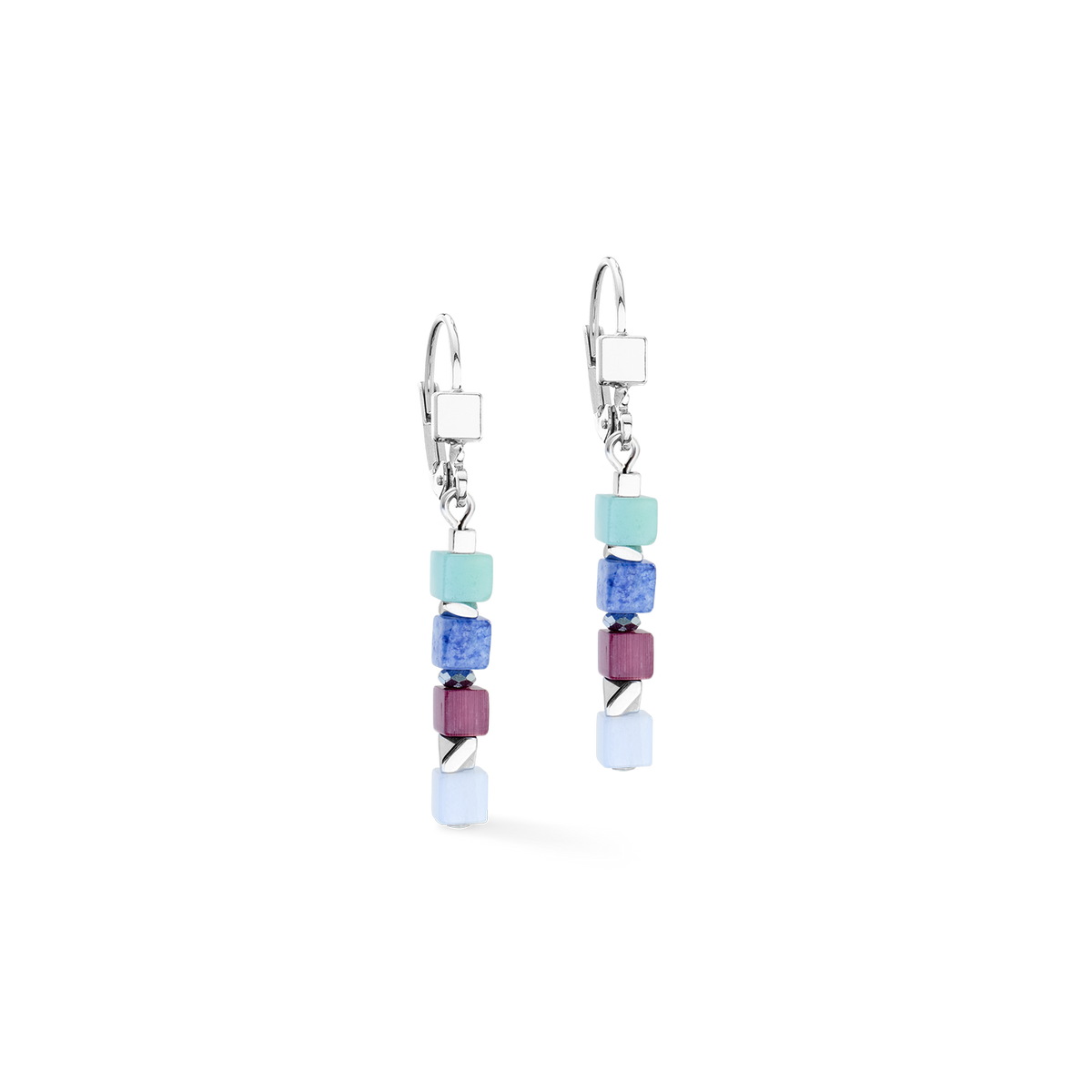 Earrings Cube Mosaic Lumina silver