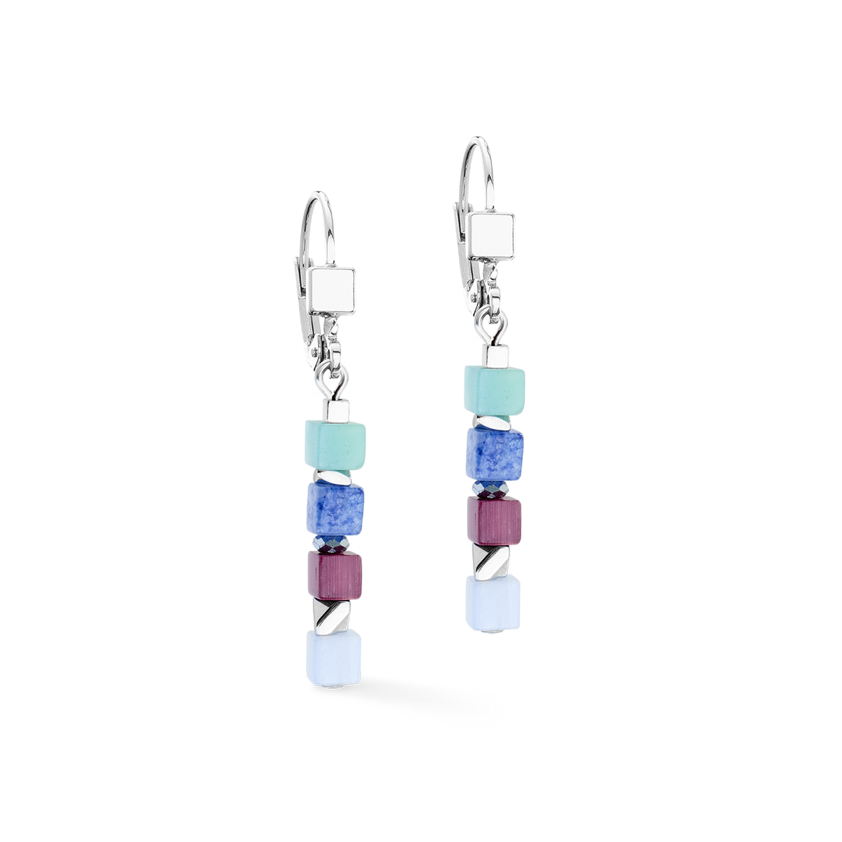 Earrings Cube Mosaic Lumina silver