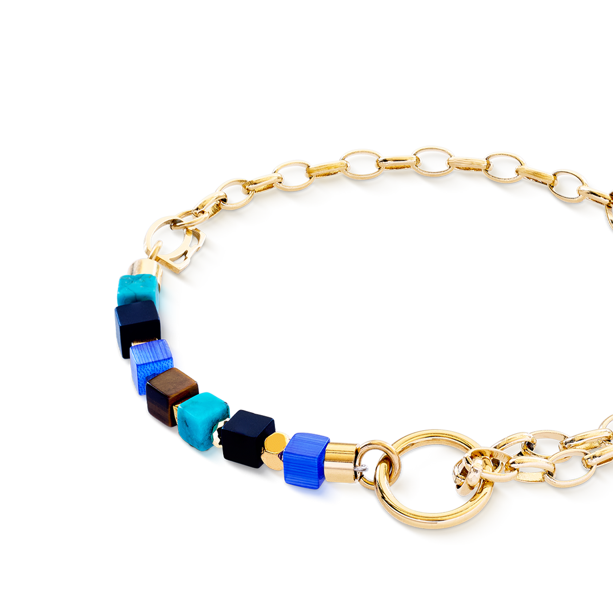 Bracelet Cube Mosaic Lagoon gold
