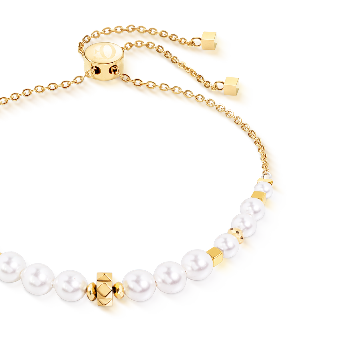 Bracelet Slider Pearl Spike Gold