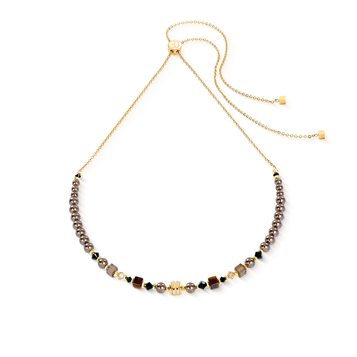 Necklace Slider Wave Earth Gold