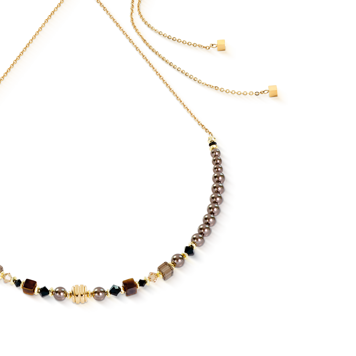 Necklace Slider Wave Earth Gold