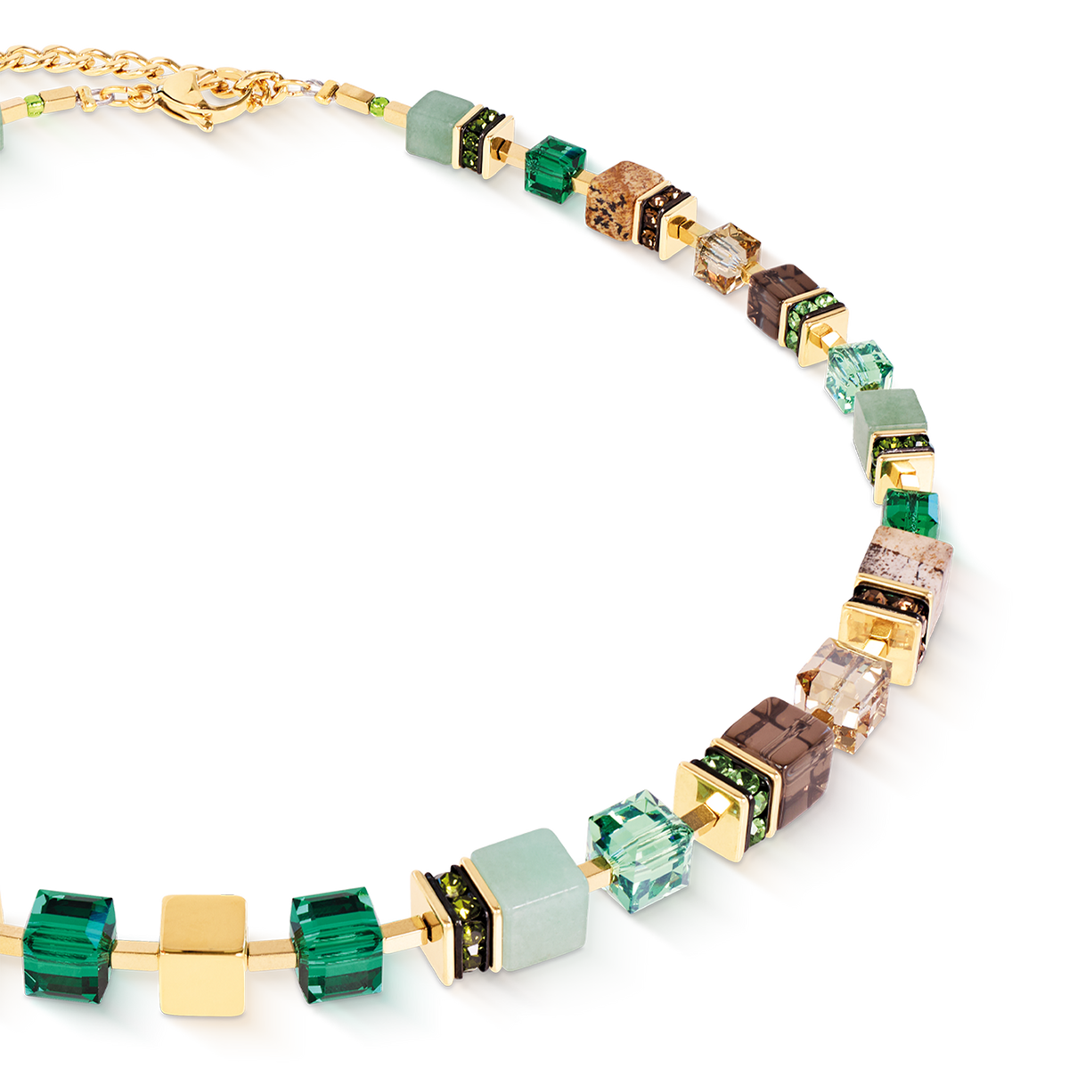GeoCUBE® Precious Statement Necklace Emerald Garden