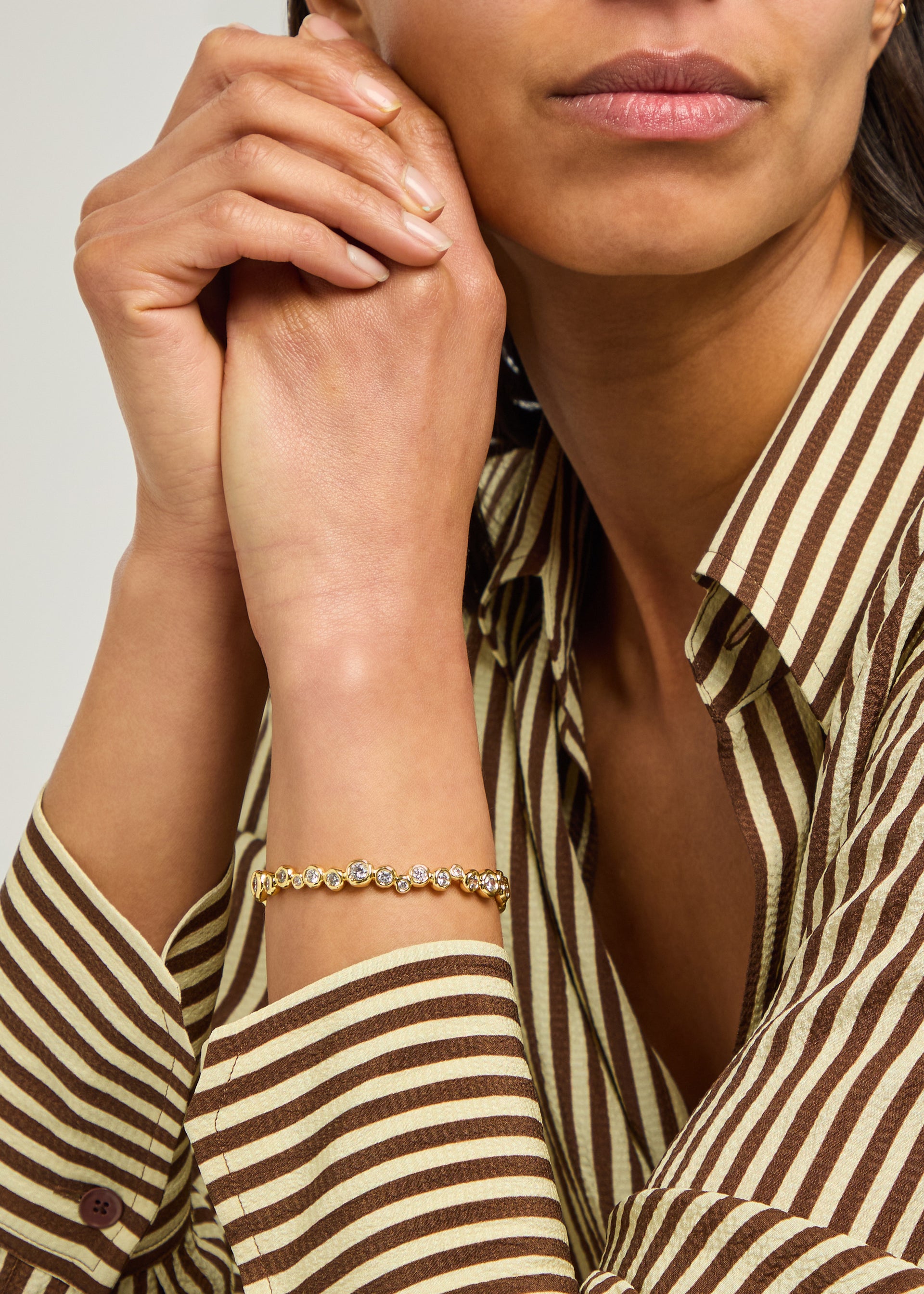 Asterales crystal-embellished 14kt gold-plated cuff