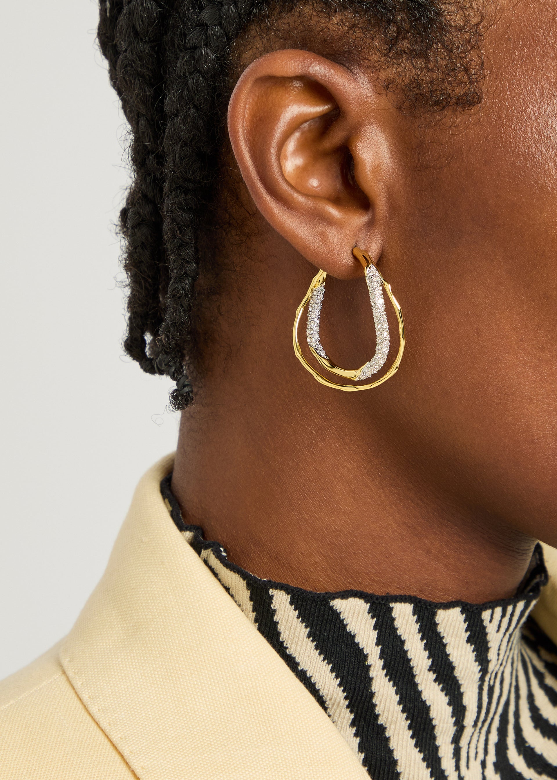 Solanales 14kt gold-plated hoop earrings