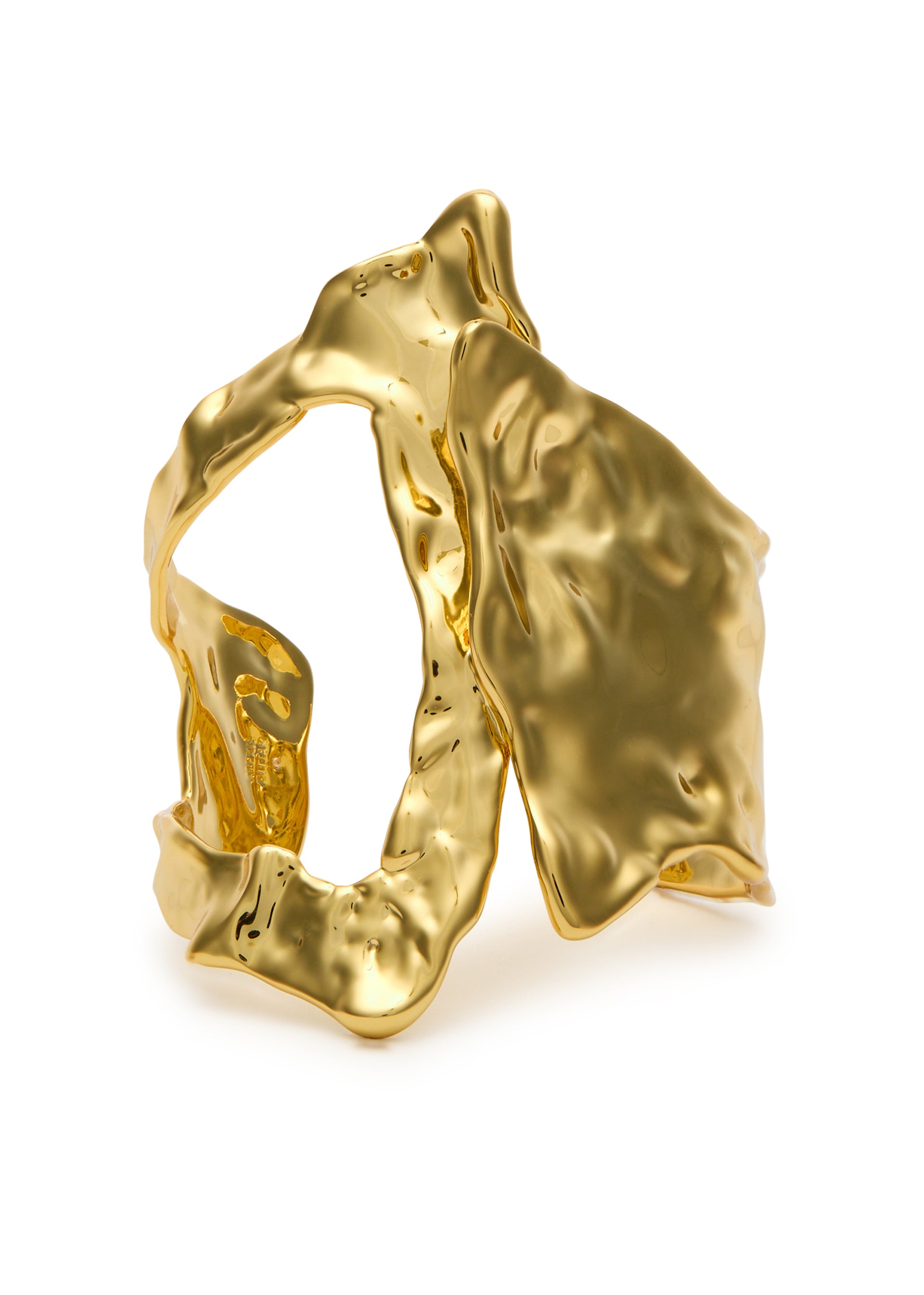 Brut asymmetric 14kt gold-plated cuff