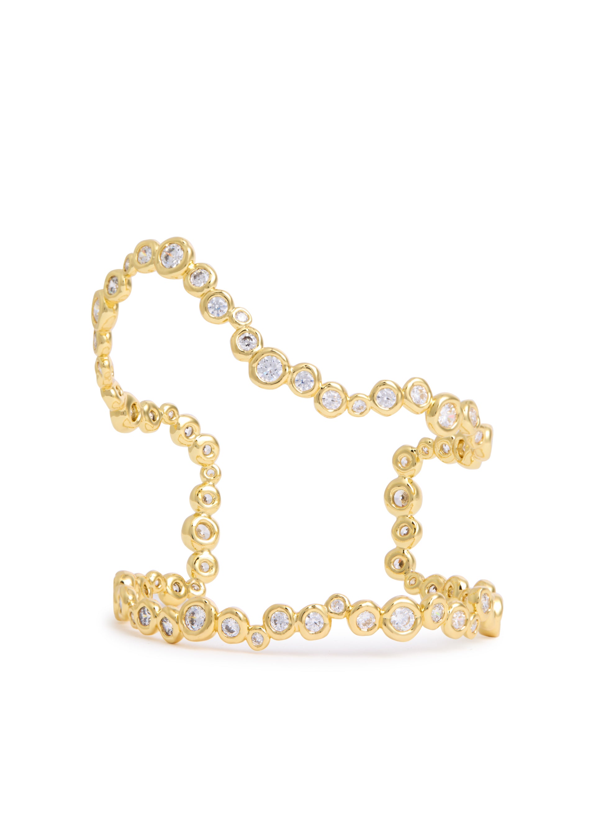 Asterales crystal-embellished 14kt gold-plated cuff