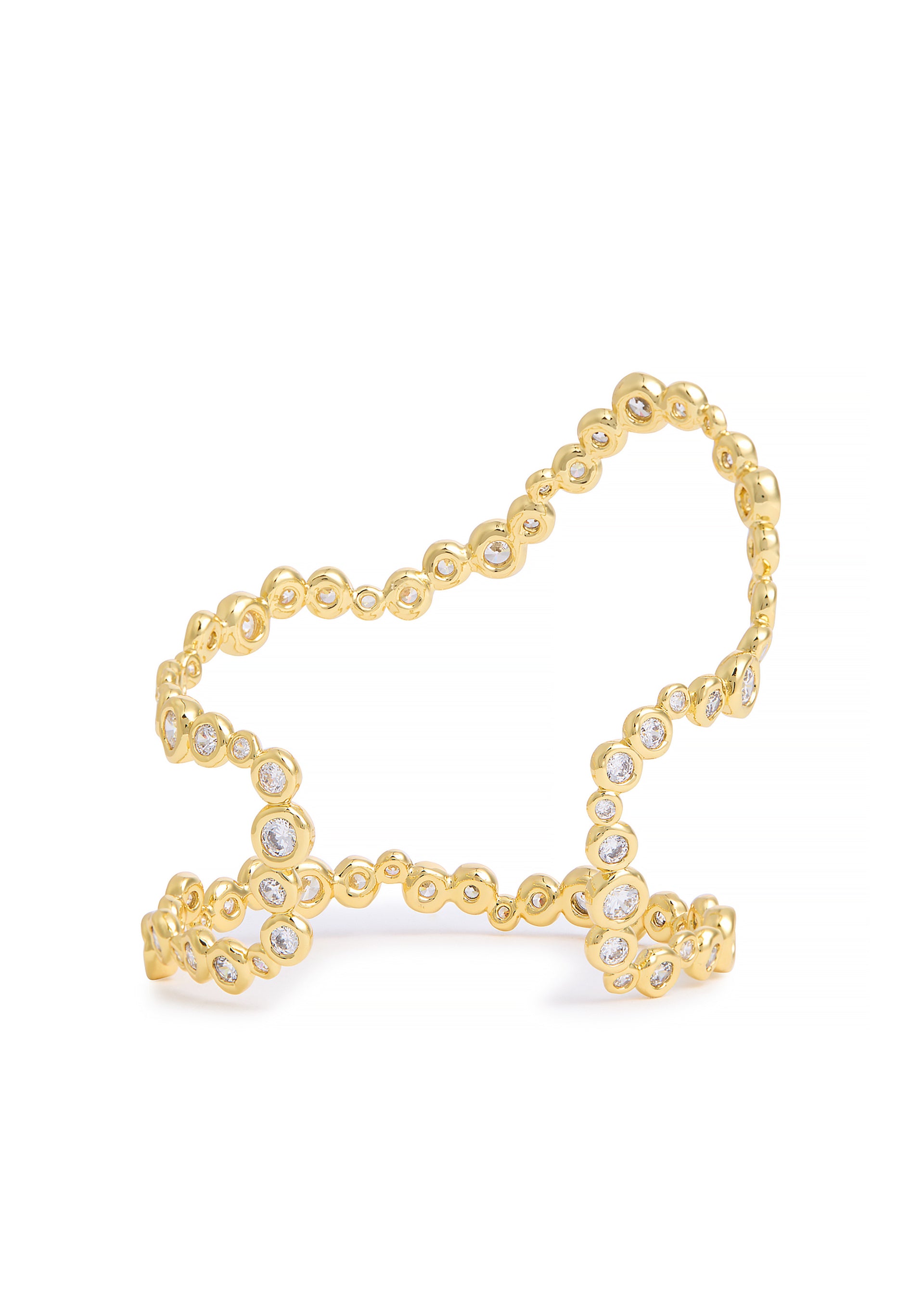 Asterales crystal-embellished 14kt gold-plated cuff