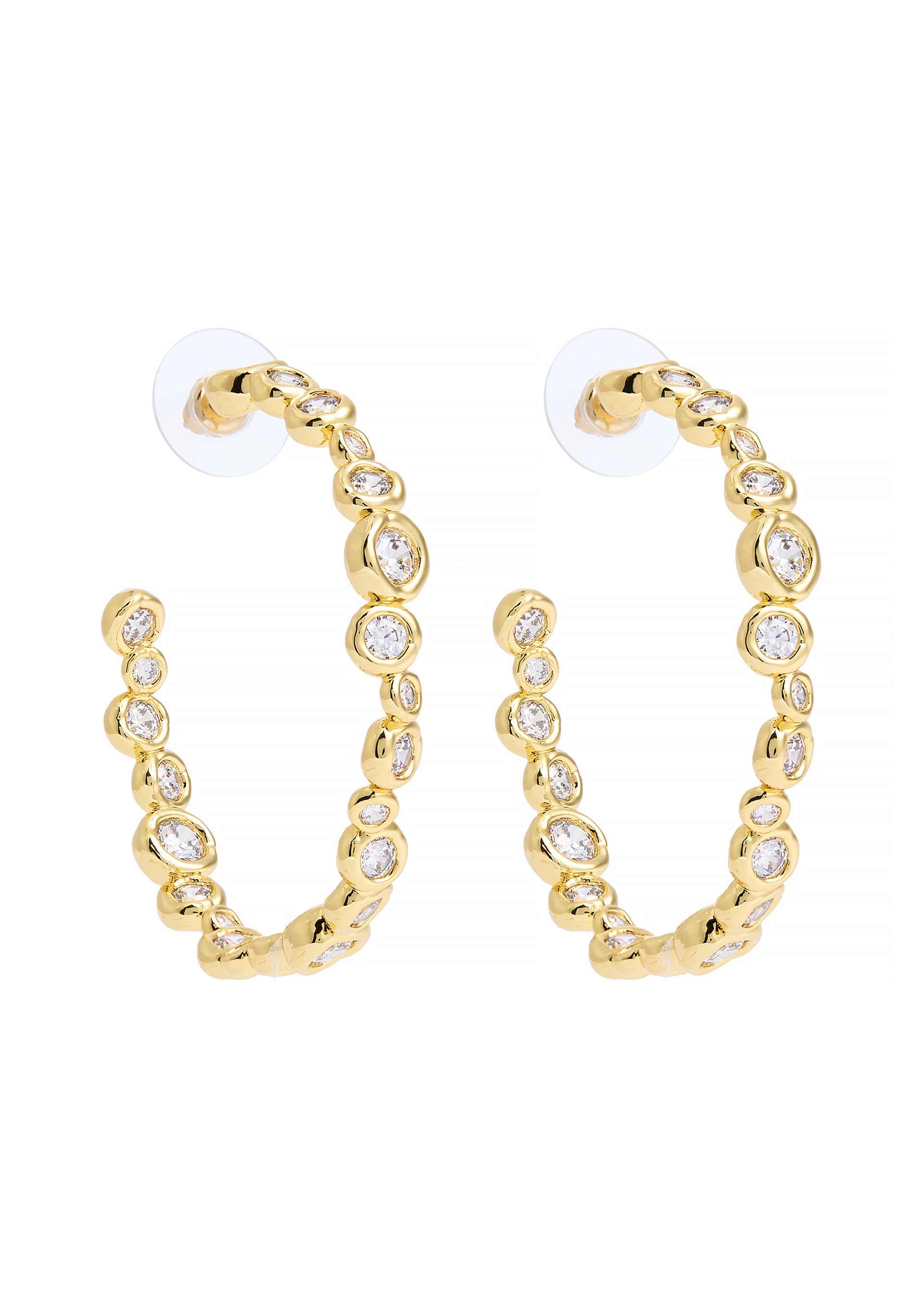 Asterales crystal-embellished 14kt gold-plated hoop earrings