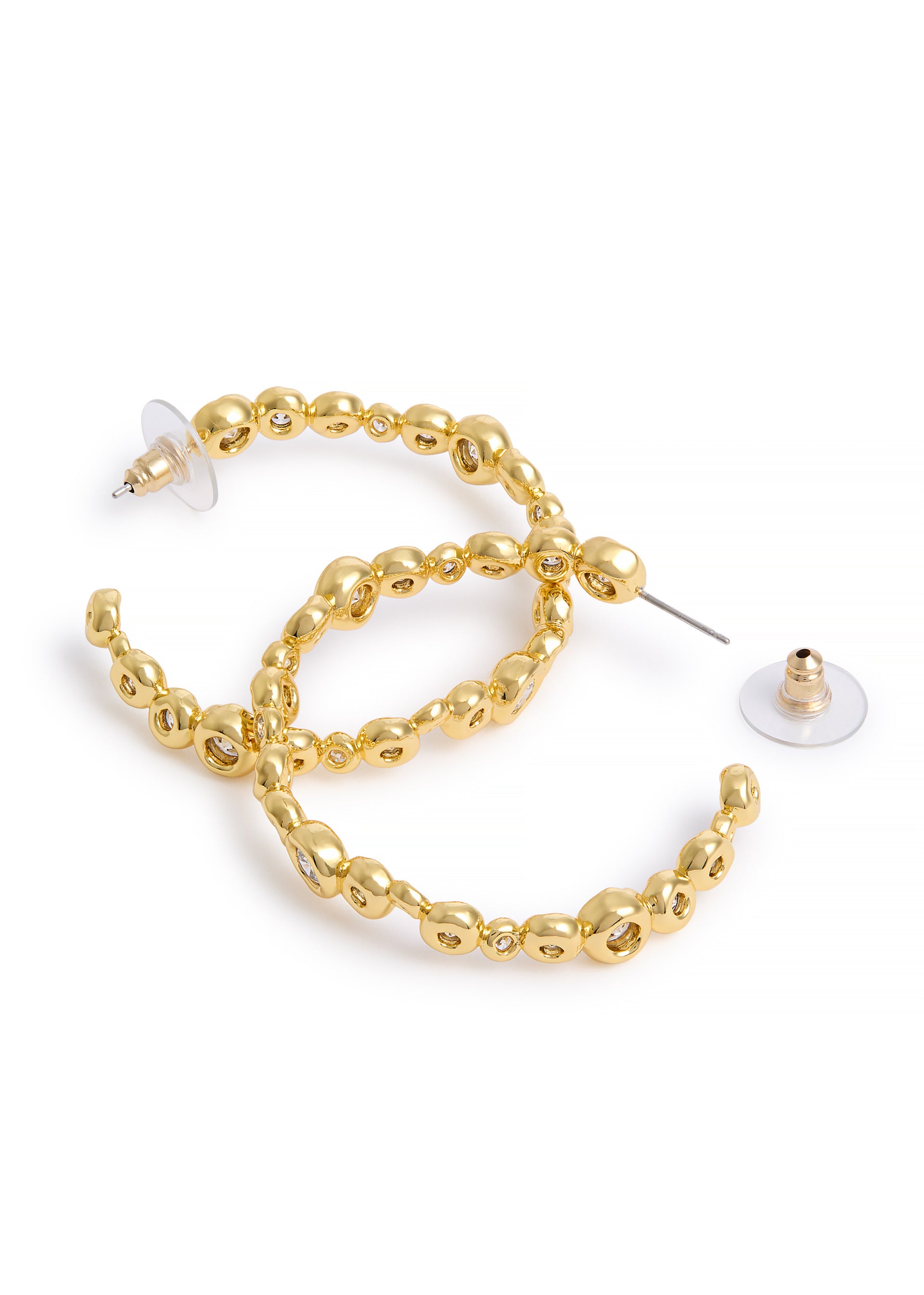 Asterales crystal-embellished 14kt gold-plated hoop earrings