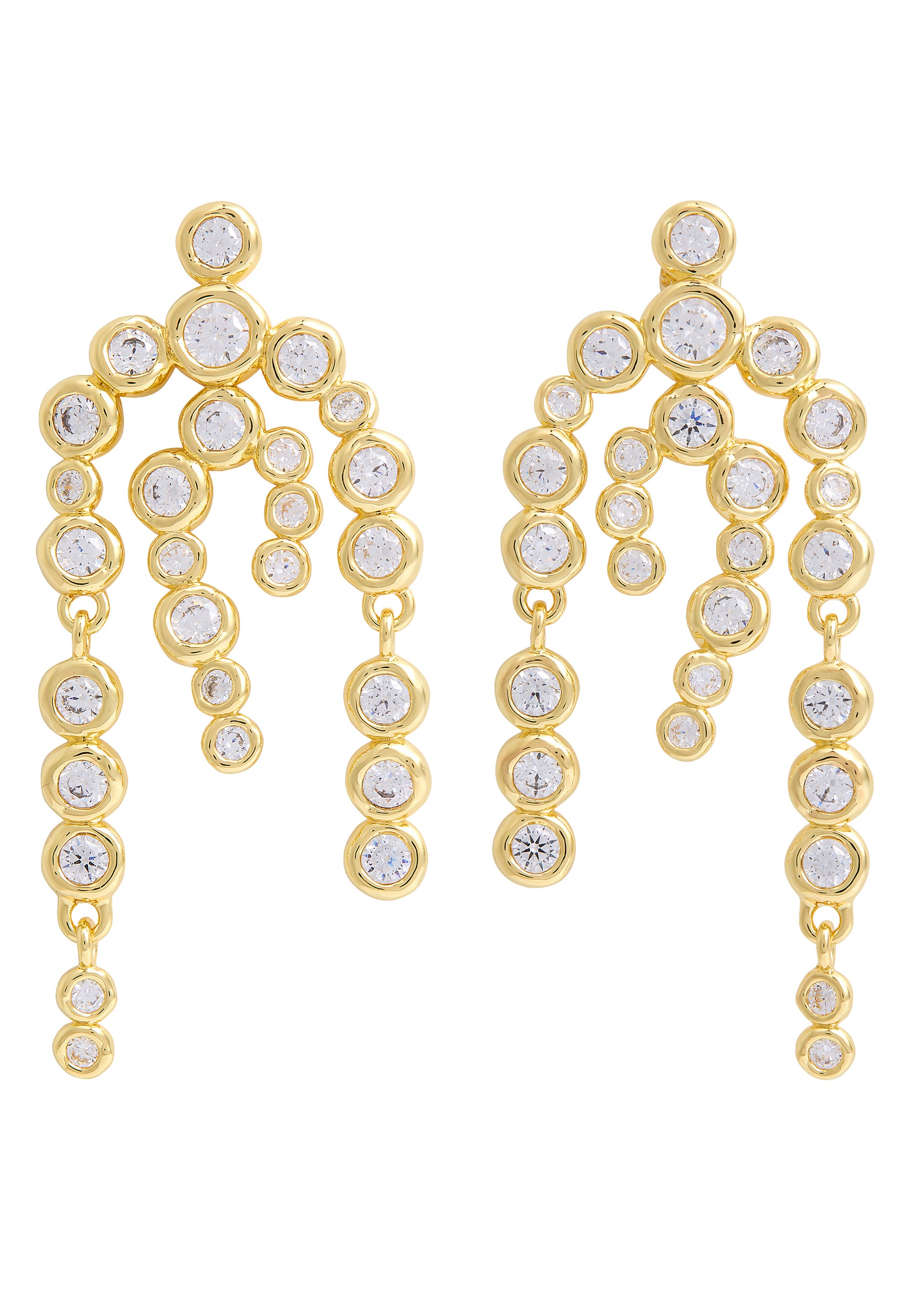 Asterales crystal-embellished 14kt gold-plated drop earrings