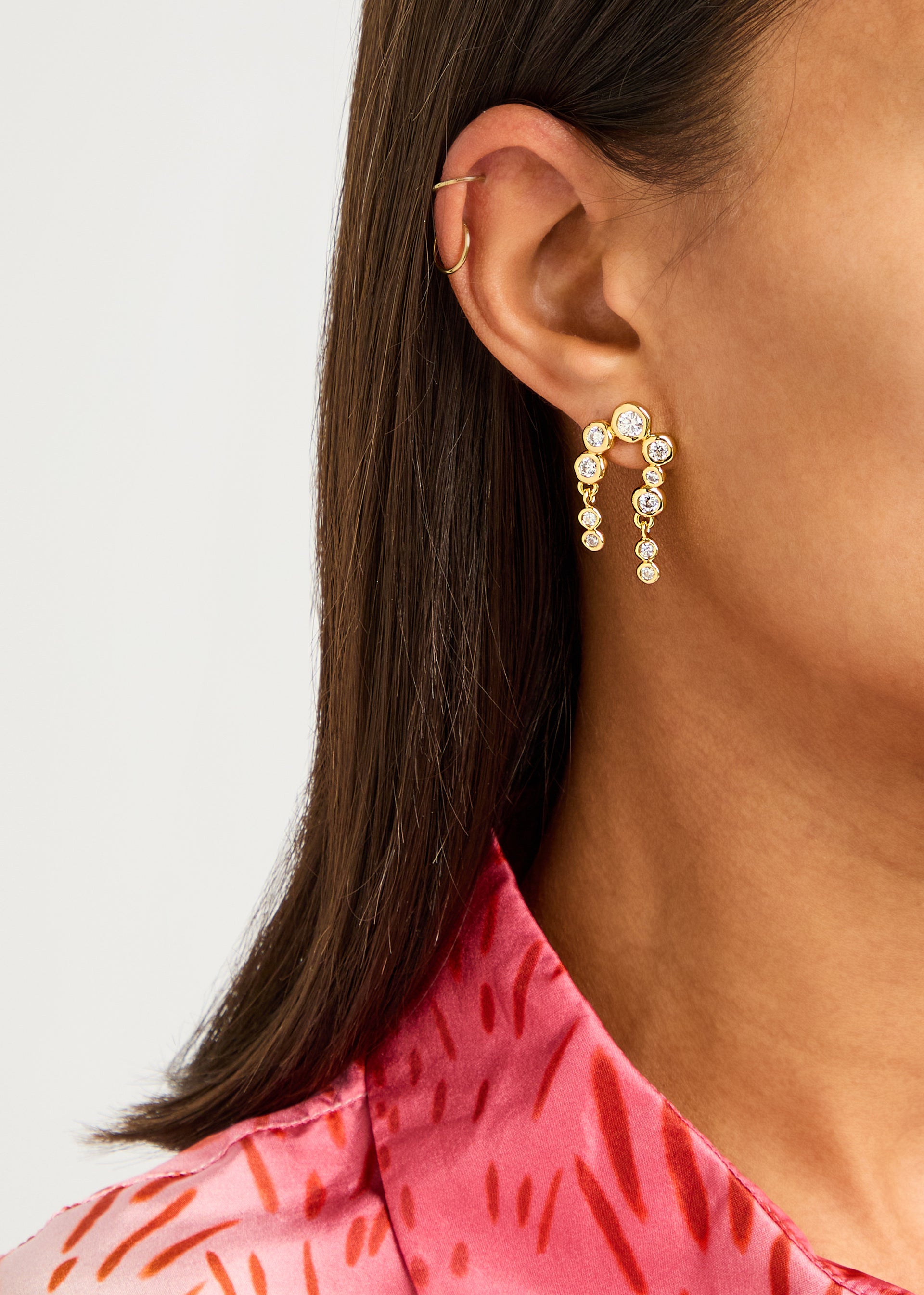 Asterales 14kt gold-plated drop earrings