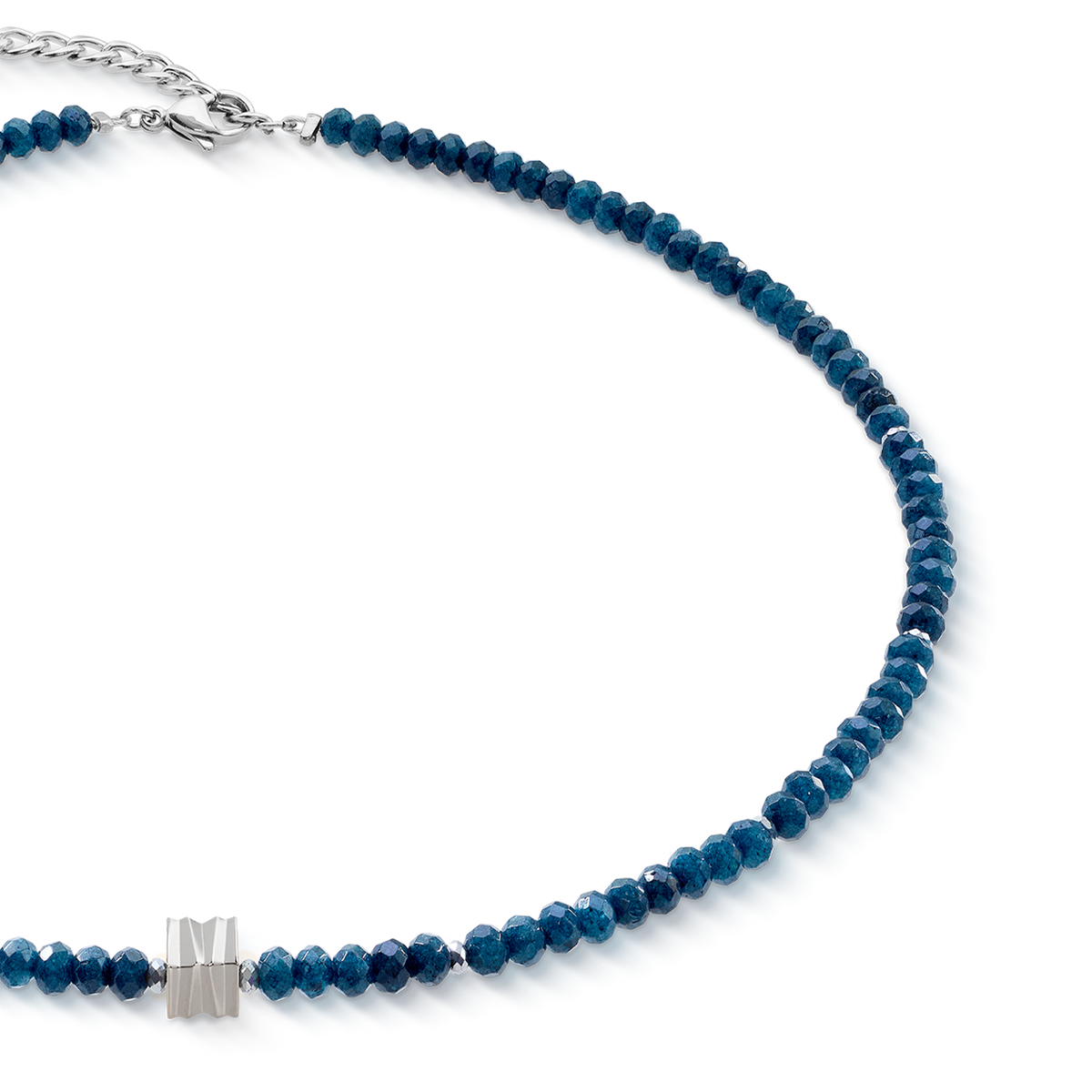 Necklace Wave Essence Navy Jade Silver
