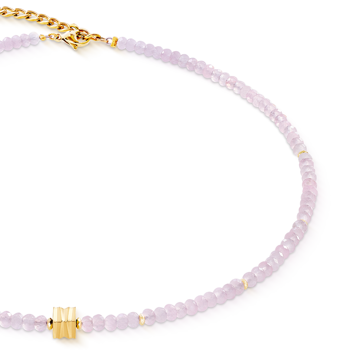 Necklace Wave Essence Pink Jade Gold
