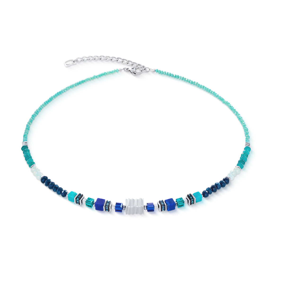 Necklace Wave Precious Flow silver-teal