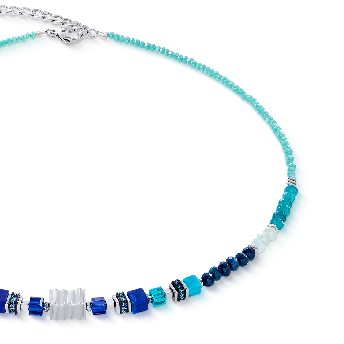 Necklace Wave Precious Flow silver-teal