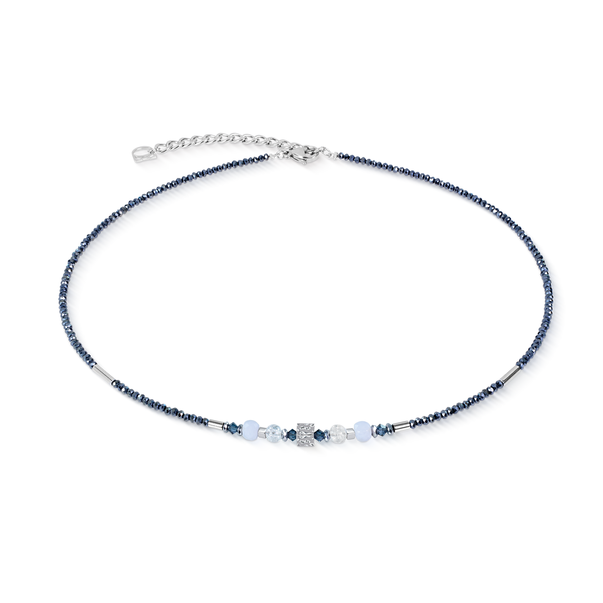 Necklace Cube Balance Blue Mist