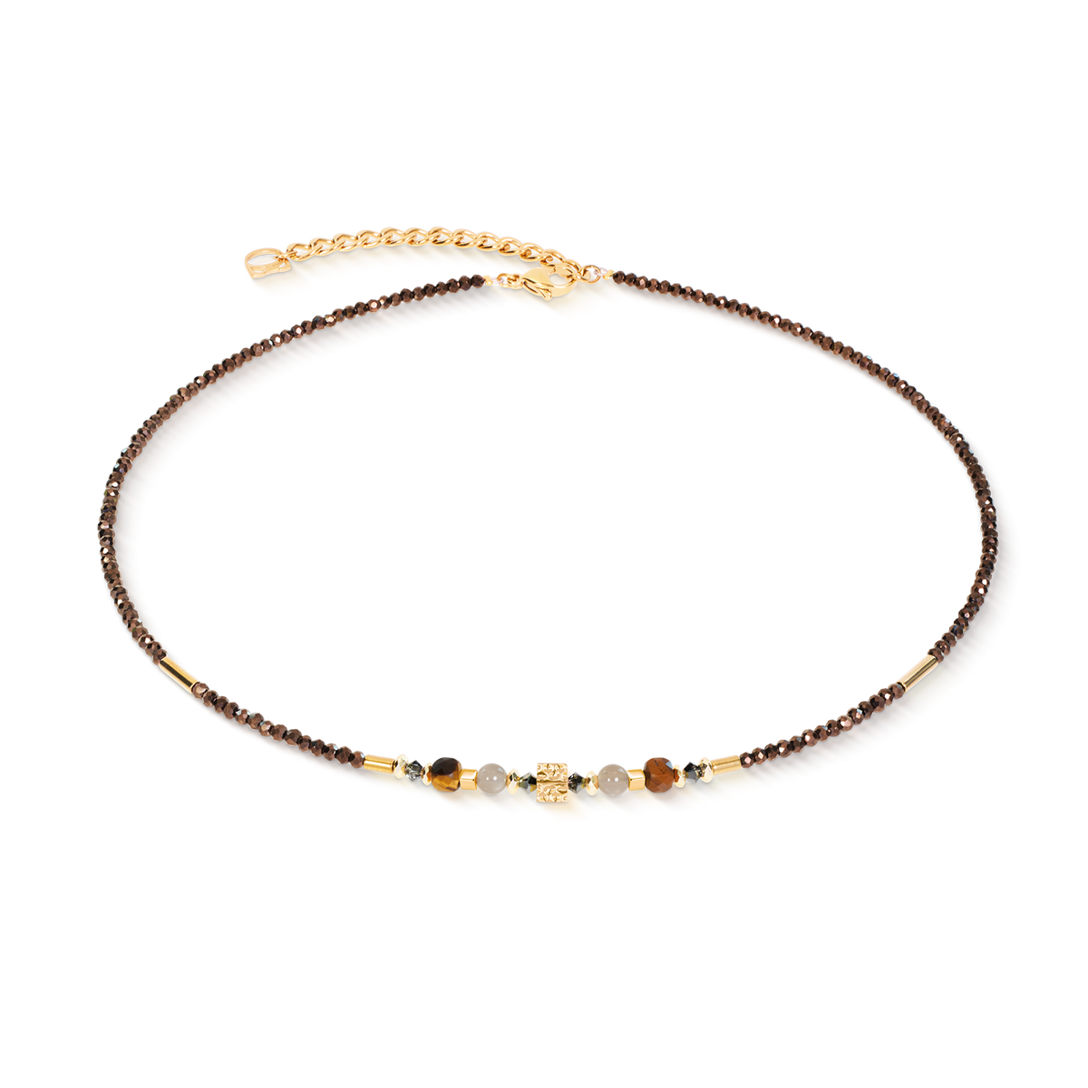 Necklace Cube Balance Golden Hazel