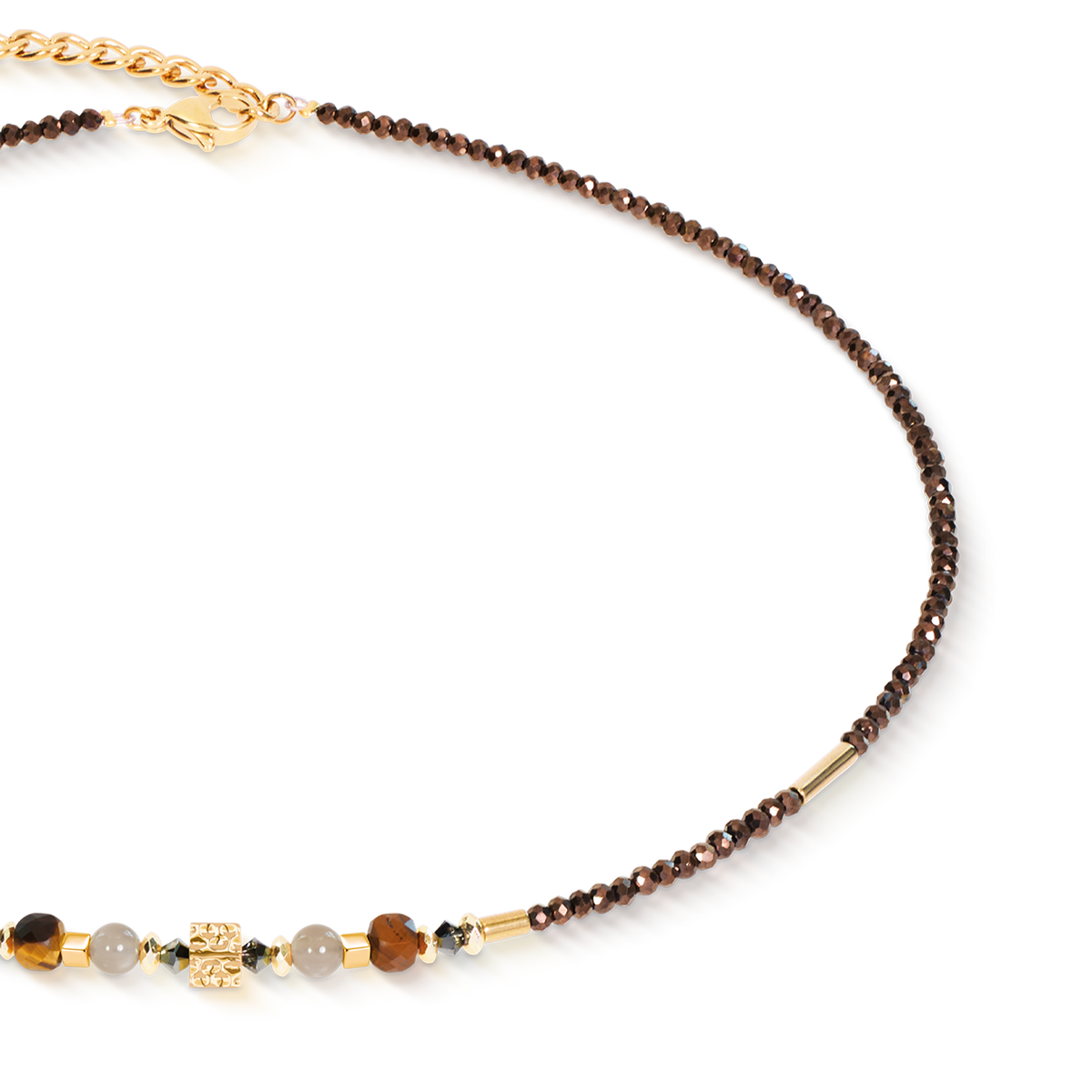 Necklace Cube Balance Golden Hazel