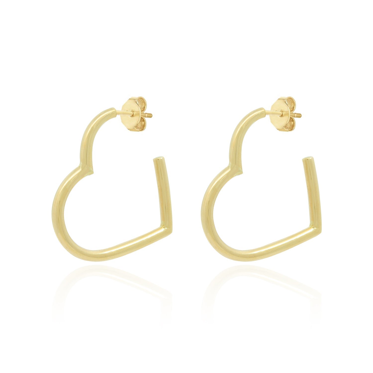 Gold Heart Hoop Earrings
