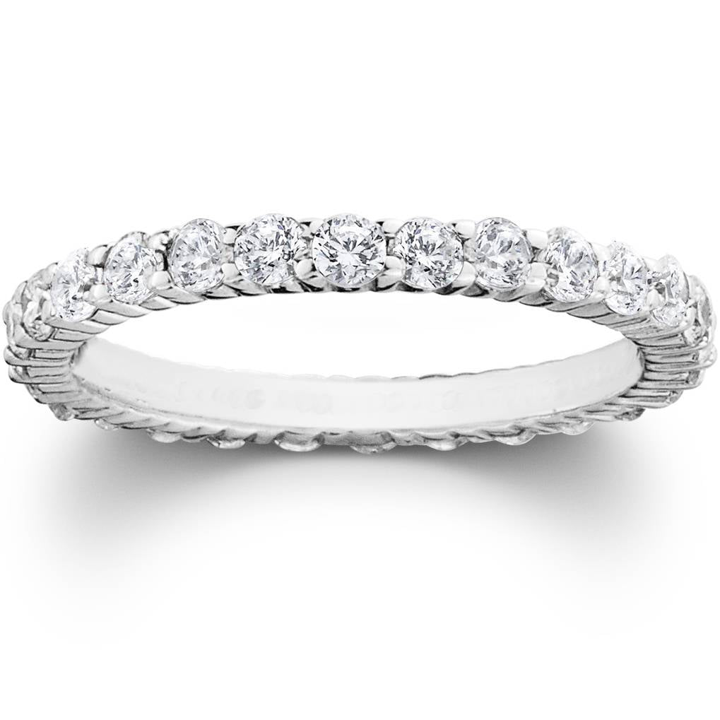 1ct Prong Lab Grown Diamond Eternity Ring 14K White Gold